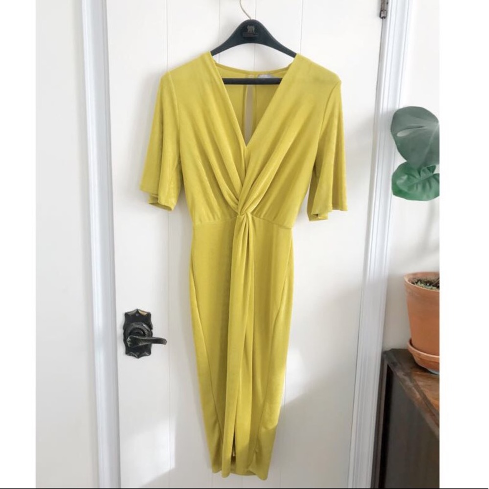 Chartreuse kimono style ASOS dress